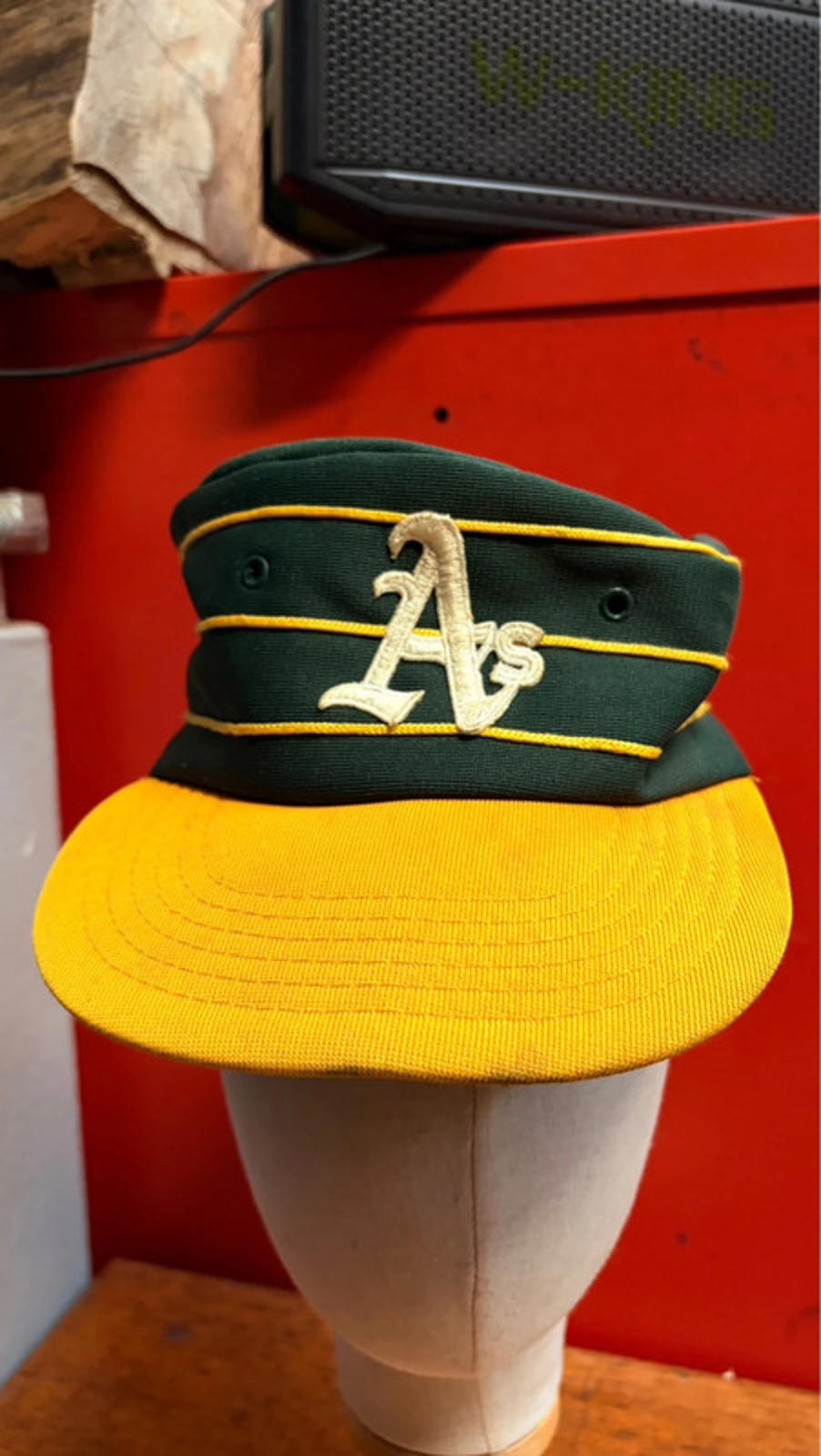 Rare Vintage Oakland A's Pillbox Cap - Green & Yellow Baseball Hat
