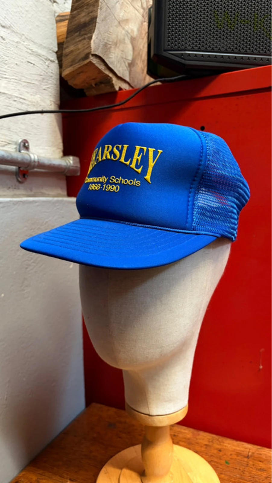 Vintage 1990 Blue Kearsley Community Schools Trucker Hat