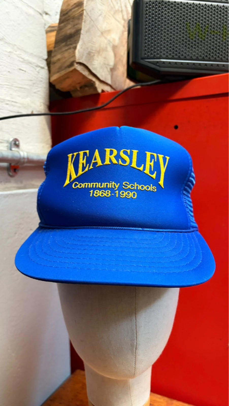 Vintage 1990 Blue Kearsley Community Schools Trucker Hat